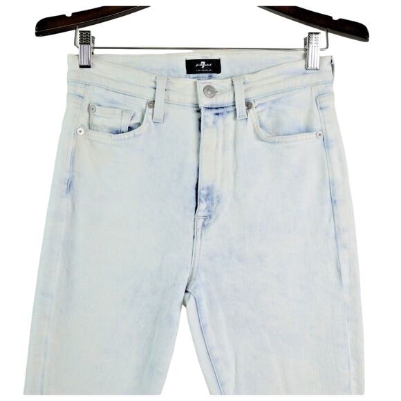 7 For All Mankind Size 27 High Waist Ankle Skinny Jeans Ocean White - Picture 2 of 12